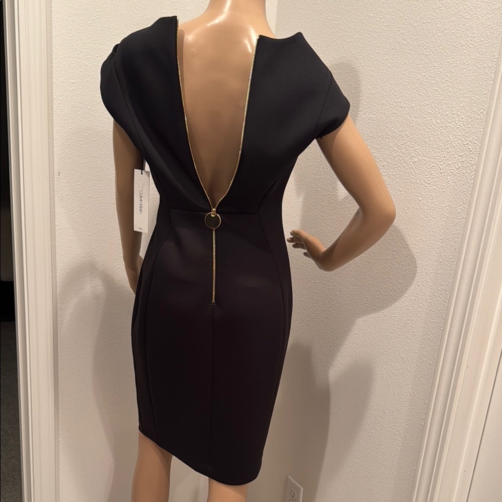 Calvin Klein Black Dress with Gold Zipper
